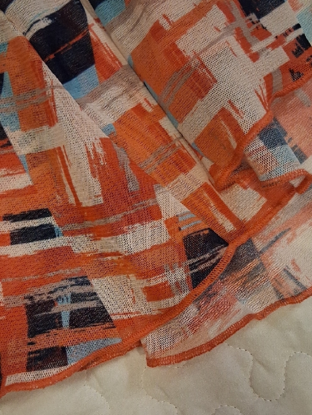 Lightweight Open-Front Women's Cardigan Jacket - Orange Multi By JJ. BEAUTIFUL - Picture 5 of 10